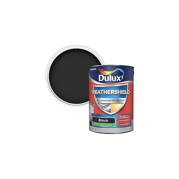 Dulux Weathershield Черна гладка боя за всякакви климатични условия 5л