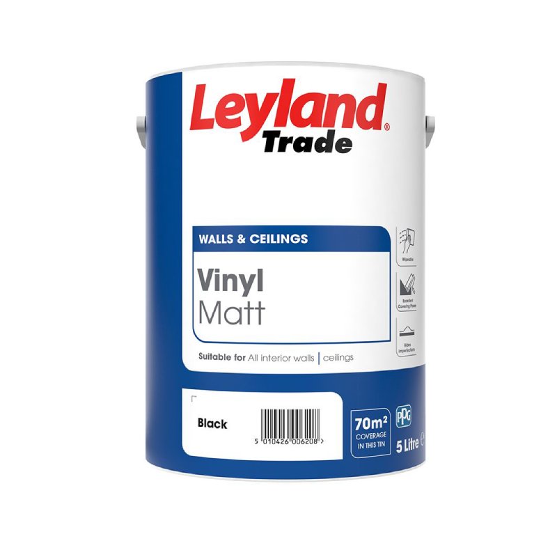 Leyland Trade Vinyl Matt Наситено черна боя 5л